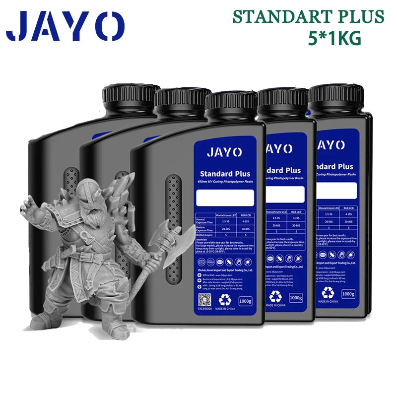 JAYO 3D resin 5KG ABS-Like/Water washable/14k Standard for 395-405nm UV liquid Curing resin for LCD/DLP 3D printer Material