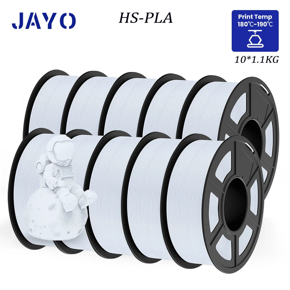 JAYO 10Rolls pla plus/petg /pla/pla+2.0/skdc Multicolor 3d Filament Printe 1.75mm FDM 100%No bubbel for 3D Printer Materials