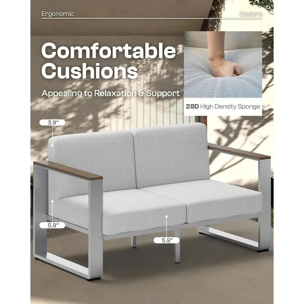 Outdoor Patio urniture Set, 7 Seats Outdoor Patio Contion Sets with Ergonomic Seat and Wide Washable Thick Cushions, ern Patio S