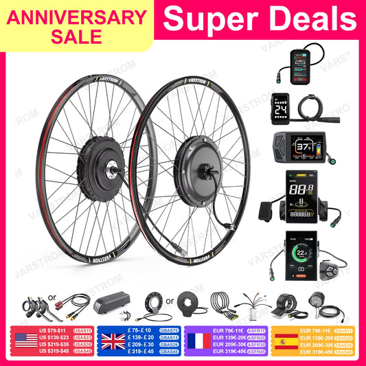 [3 Day Delivery] Varstrom 1000W 1500W 48V Wheel Hub Motor  Electric Bicycle Conversion Kit eBike Rear Front Drive Engine For MTB