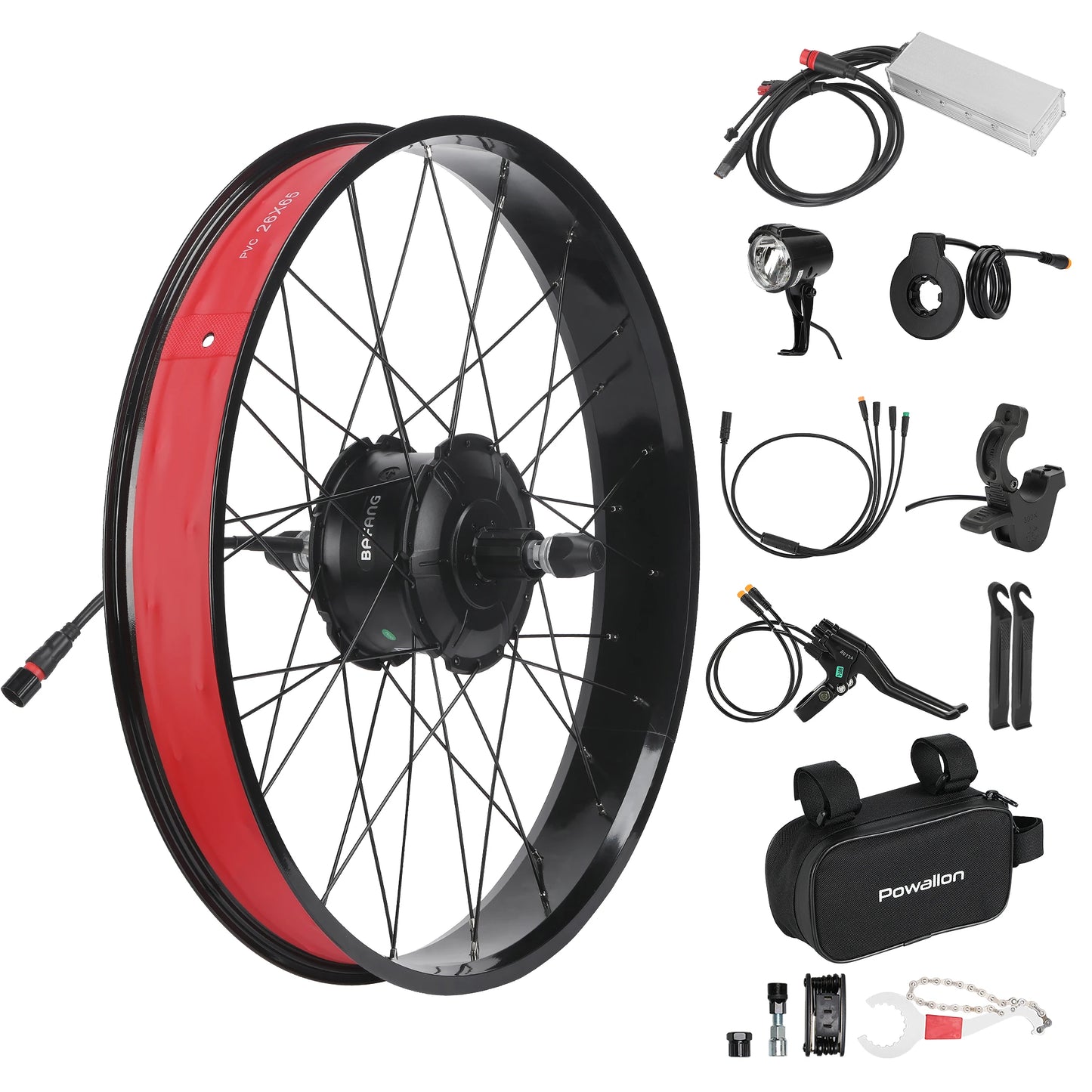 Bafang 750W Fat Tire Ebike Conversion Kit, G062 Rear Hub Motor Kit for Electric Bicycle,  20" 26" Option, 1300W Peak Power