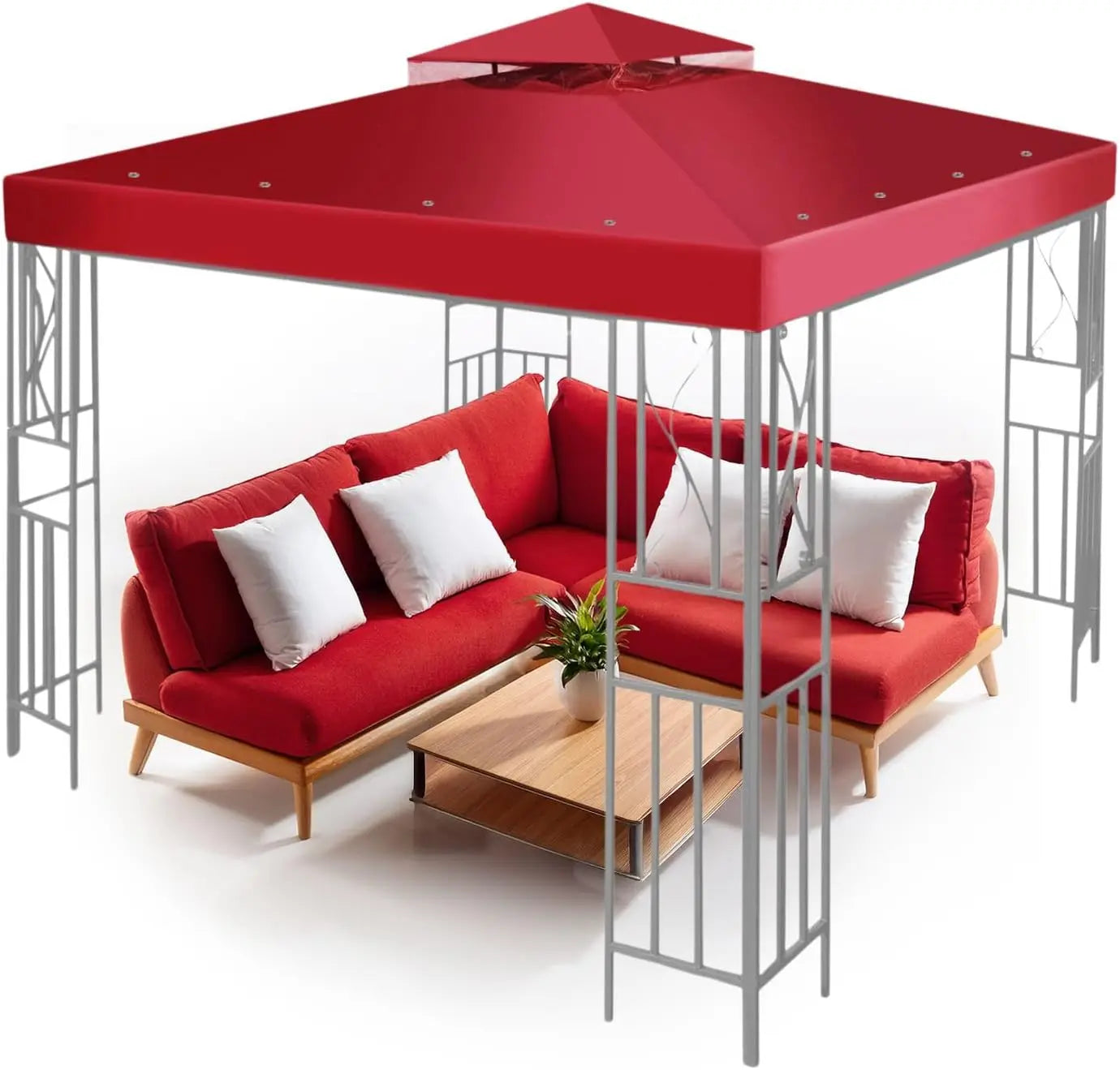 8x8 Ft Gazebo Replacement Canopy Top with UV30+ Protection, Water Resistant for Outdoor Patio and Garden Use