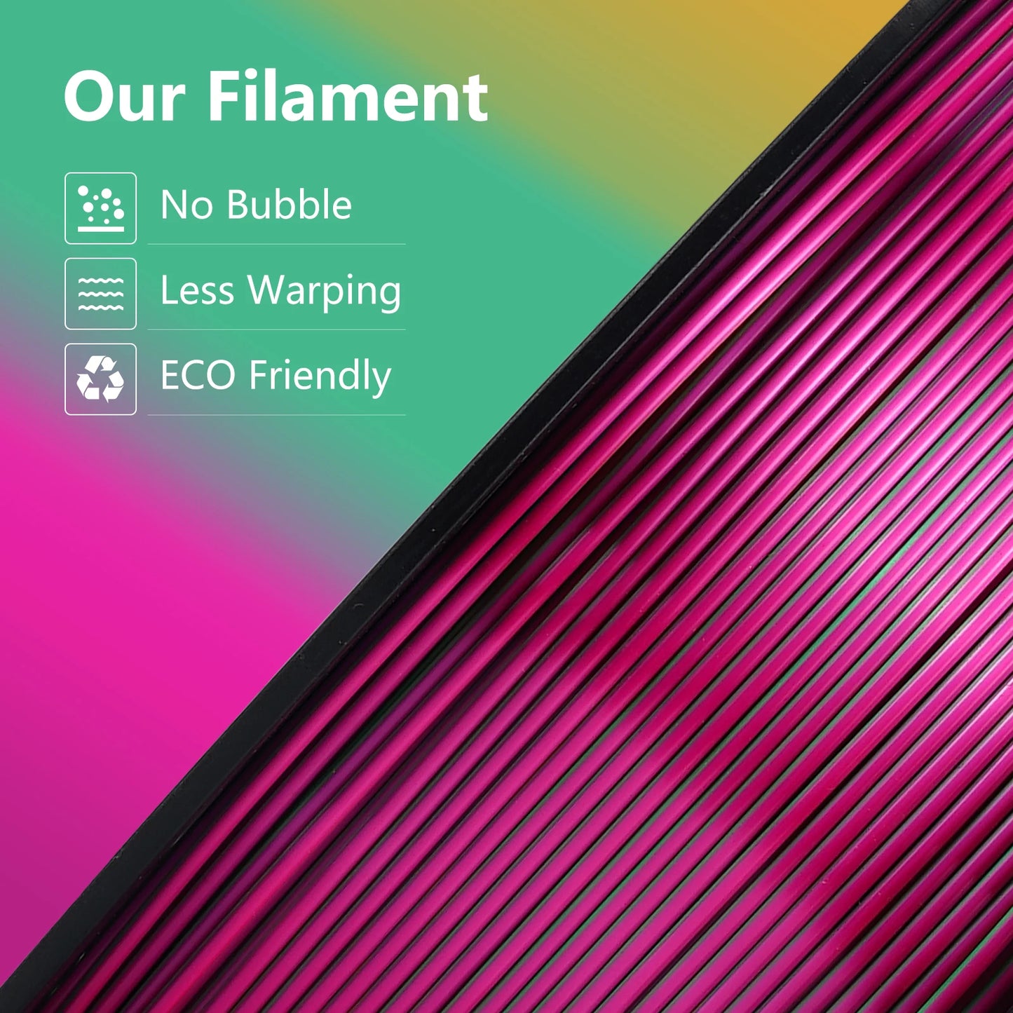 KINGROON Silk Tri-color PLA Filament 3D Printer 1.75mm 1KG/roll  Silk PLA Filament Plastic Material 3D Printing Special Color