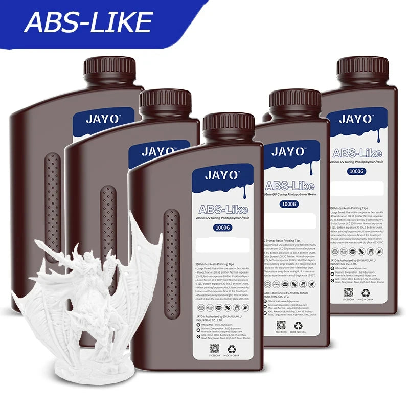 JAYO 3D resin 5KG ABS-Like/Water washable/14k Standard for 395-405nm UV liquid Curing resin for LCD/DLP 3D printer Material