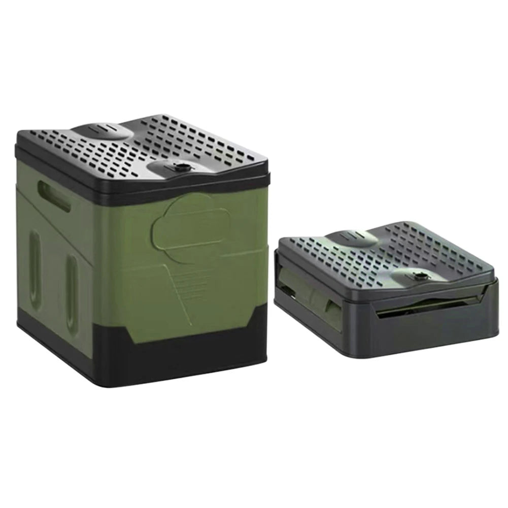 Multifunction Bedpan Portable Outdoor Folding Toilet Strong Bearing Capacity Reusable Trash Can for Camping Hiking Trips Beach