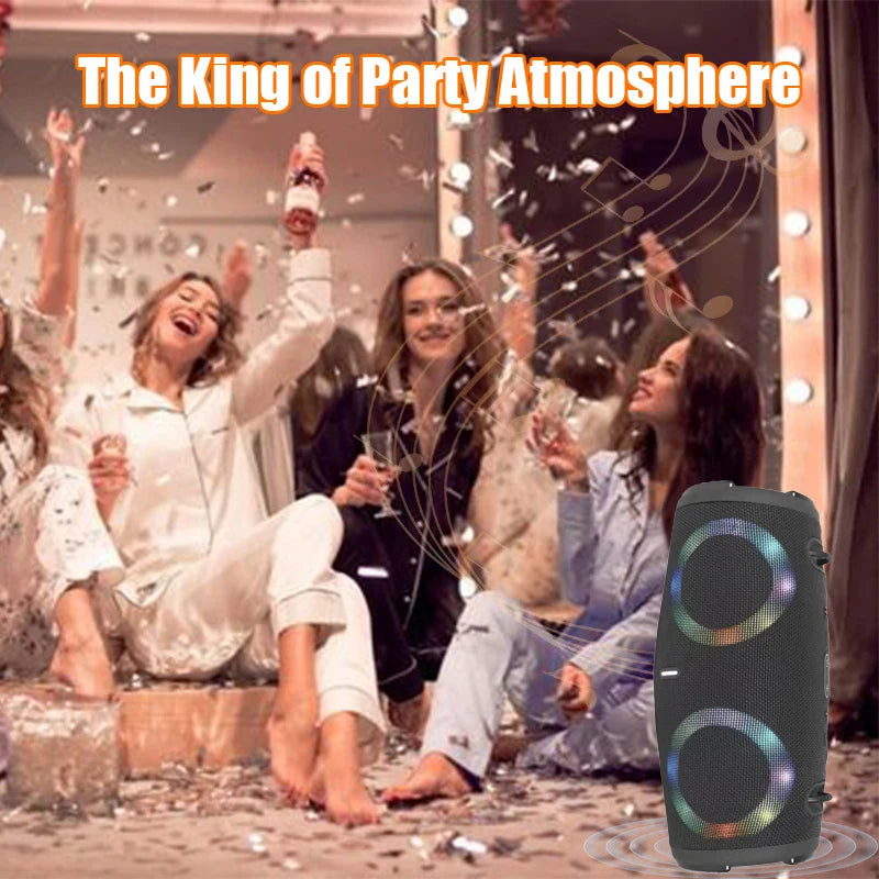 Multifunctional outdoor portable Bluetooth speaker with breathing light, Bluetooth connection, card slot, and hands-free calling