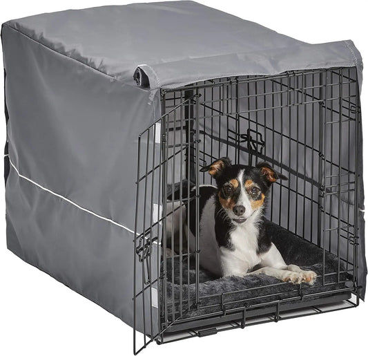 Double Door Dog Crate Kit with Bed and Cover for Medium Breeds, 30-inch Pet Cage