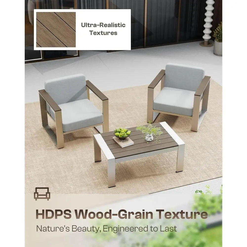 Outdoor Patio urniture Set, 7 Seats Outdoor Patio Contion Sets with Ergonomic Seat and Wide Washable Thick Cushions, ern Patio S
