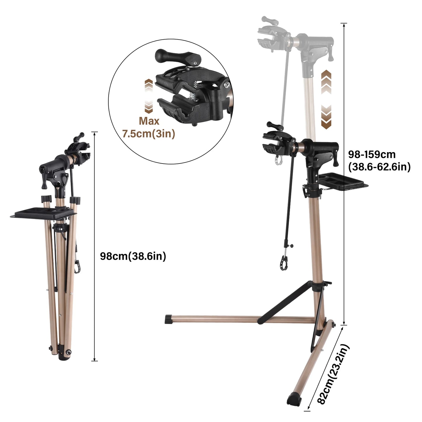 Bicycle Repair Stand with Quick Release for E-bikes, 110 Lbs Bike Repair Stands, Aluminum Alloy Heavy Duty Bike Stand
