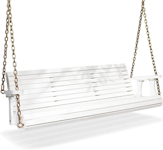 Heavy Duty 880LBS Patio Swing Wooden Porch Swing with Hanging Chains for Courtyard Garden Outdoor 5FT