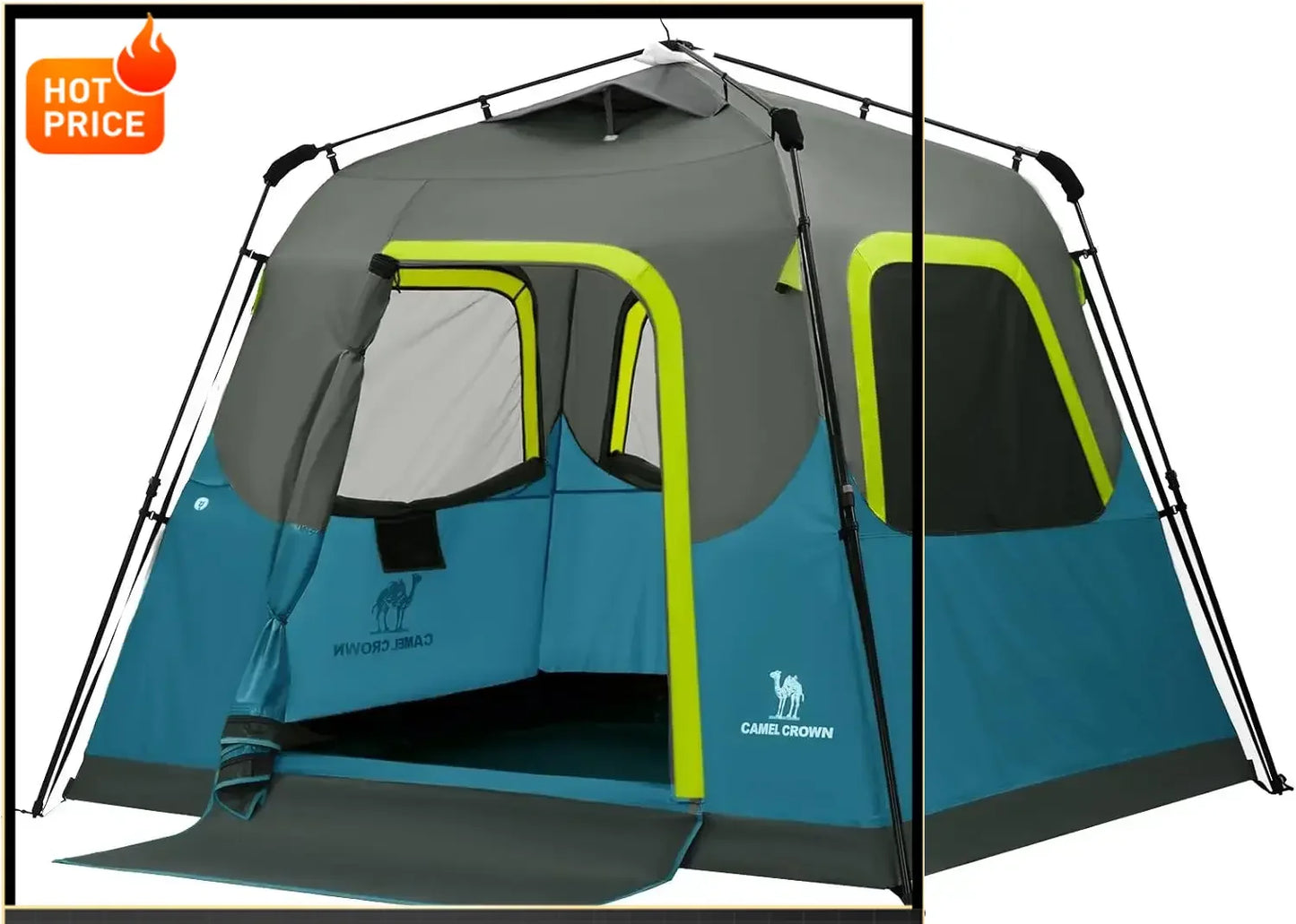 Bestseller[Hot Deal!]Instant Tents for Camping 4-6 Person Tent Waterproof Easy Setup Sets Up in 60 Seconds Backpacking Tents wit