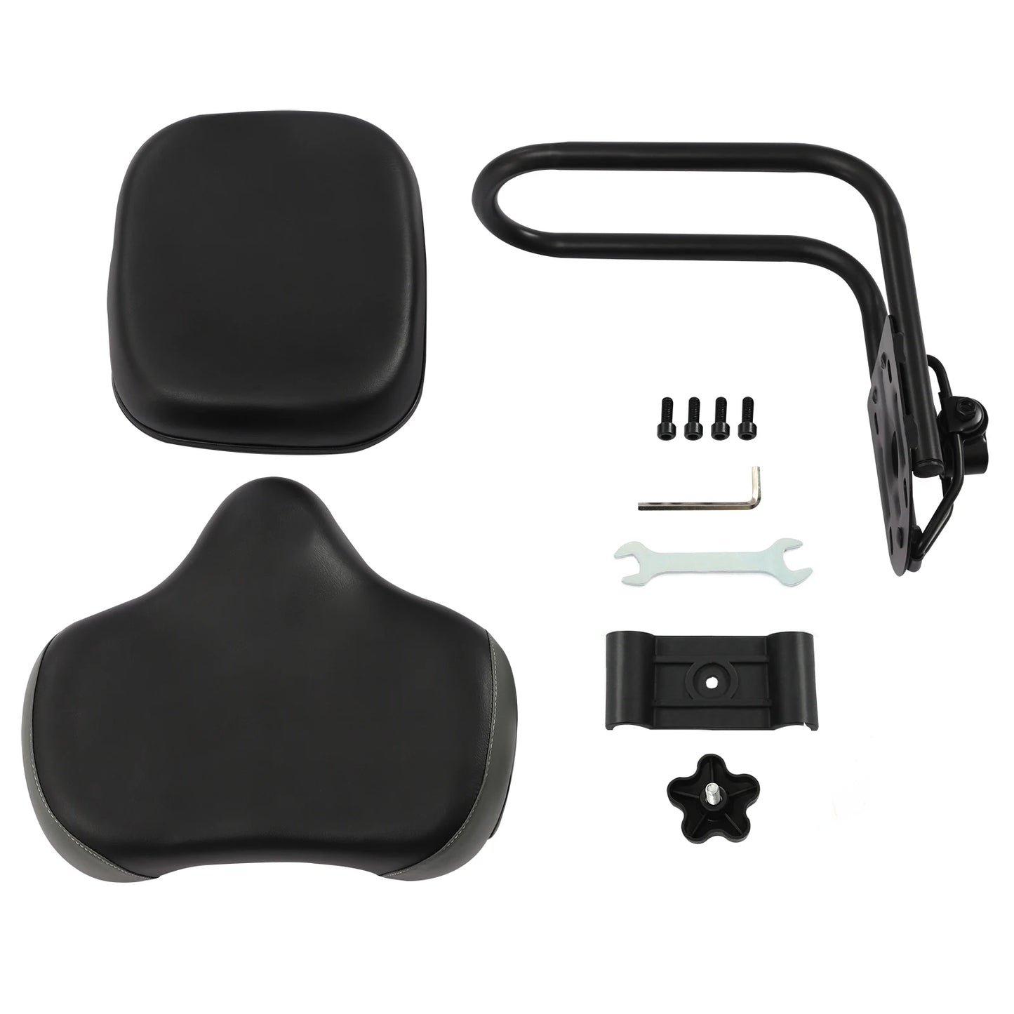 NEW Extra Wide Bike Seat w/Backrest&Comfortable Ergonomic Design - Adjustable Height Leather Saddle Pad for eBike, Tricycle