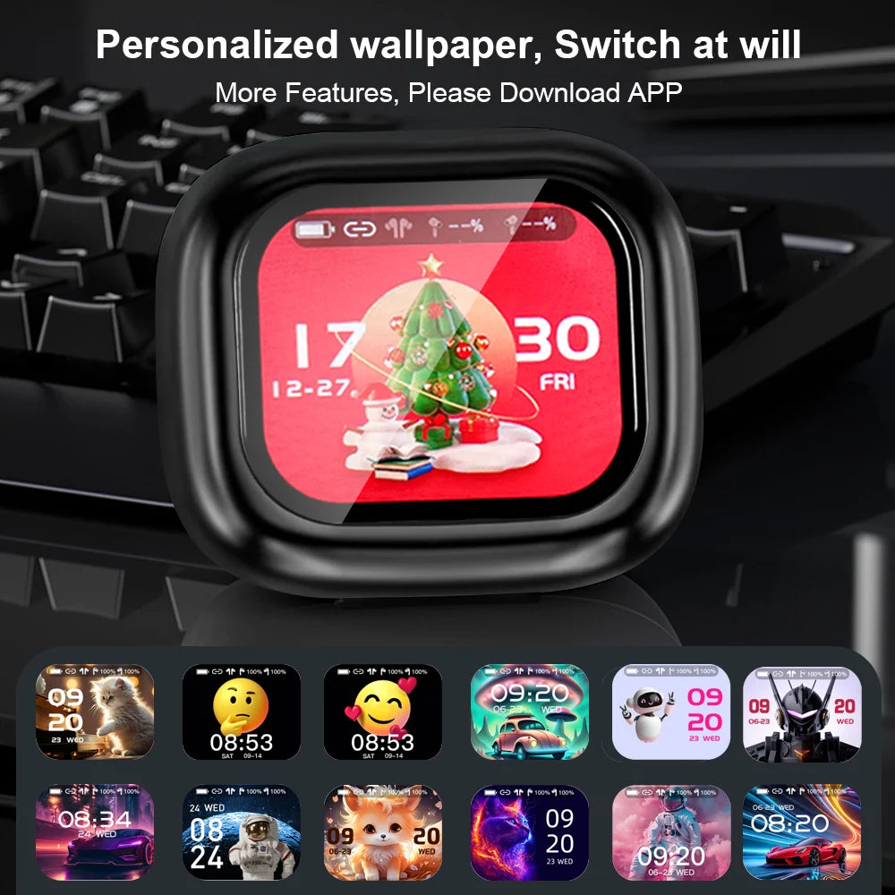 GREATWALL Original TWS Wireless Bluetooth Earphones Earbuds Smart LCD Touch Screen With APP HiFi Stereo Sound Headphones HD Call