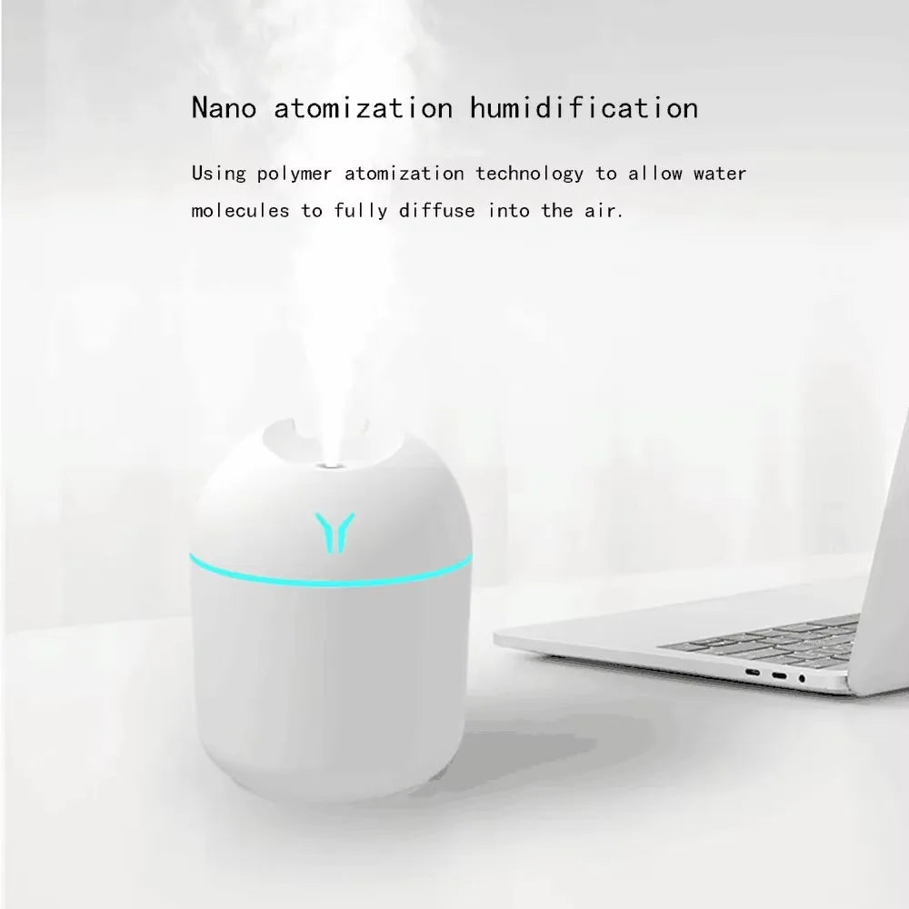 Portable USB Mini Humidifier & Essential Oil Diffuser - 2-in-1 Ultrasonic Air Vaporizer for Bedroom, Desk, Office, and Car Use