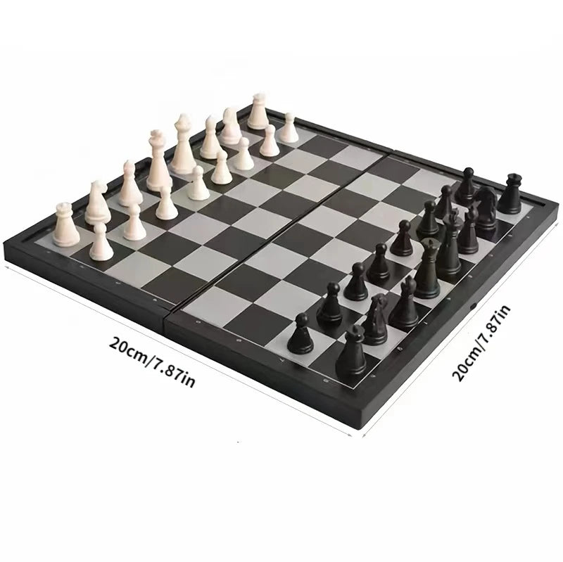 International Chess Folding Magnetic Plastic Chessboard Board Game Portable Kid Toy Portable Set 20cm
