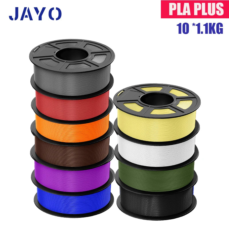 JAYO 10Rolls pla plus/petg /pla/pla+2.0/skdc Multicolor 3d Filament Printe 1.75mm FDM 100%No bubbel for 3D Printer Materials