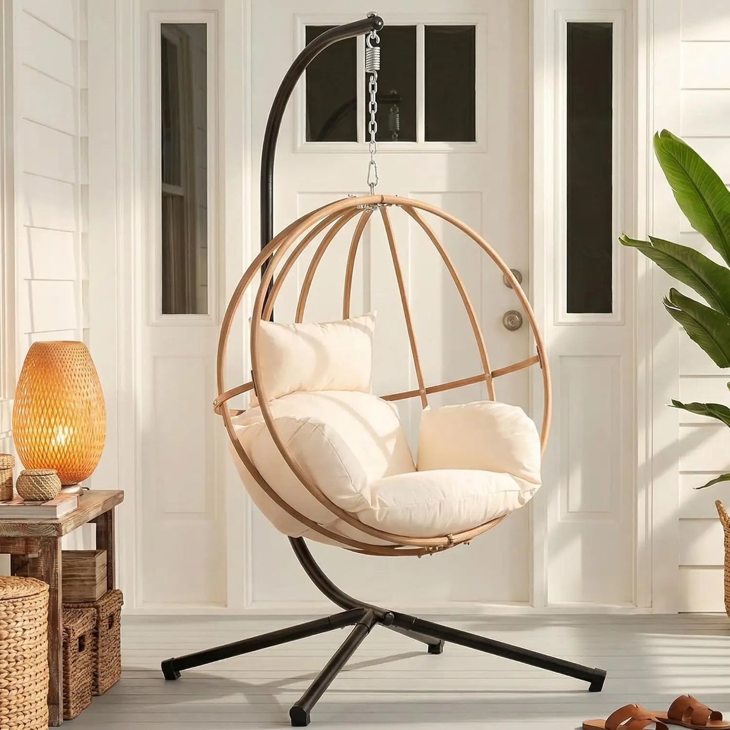 Hanging Chairs with Stand, All Weather Double Egg Chair Outdoor, Metal Hanging Egg Chairs Outdoor, 2 Person, Customized
