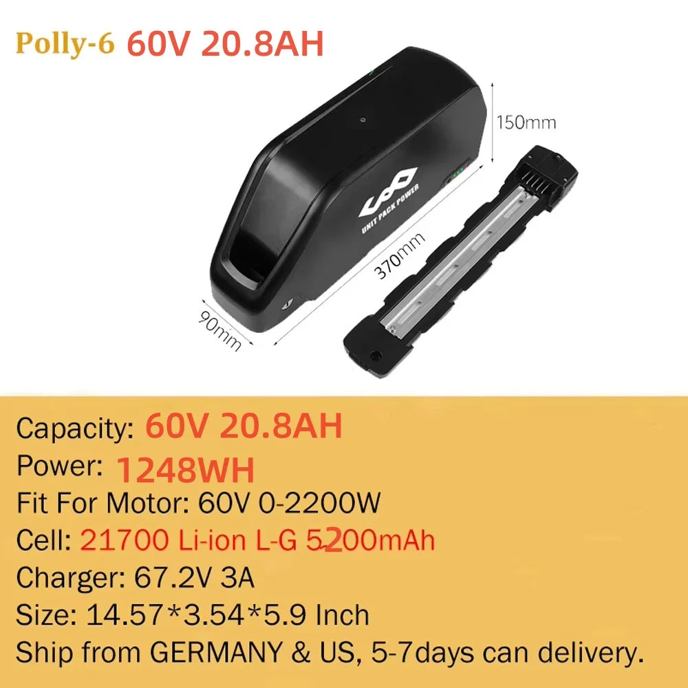 21700 Ebike Battery Hailong Polly 36V 48V 20Ah 30Ah 25Ah 18650 Cell Electric Bike Batteria 14.4ah for500W 750W 1000W 1500W Motor