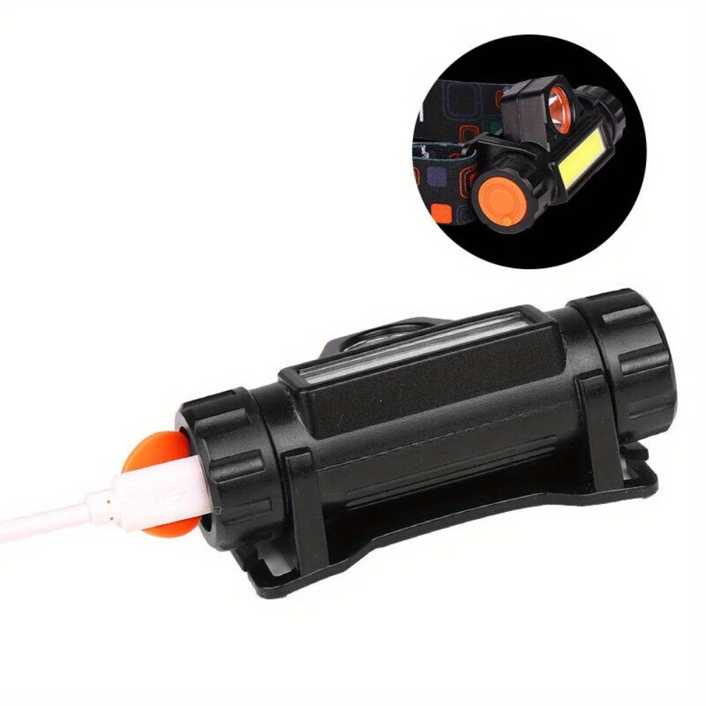 2X USB Rechargeable LED Headlamp Headlight Head Light Flashlight