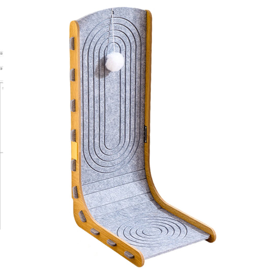 Cats Scratching Board with Ball L Shape Cat Scratcher Wall Mountable Furniture Protector for Pet Toy