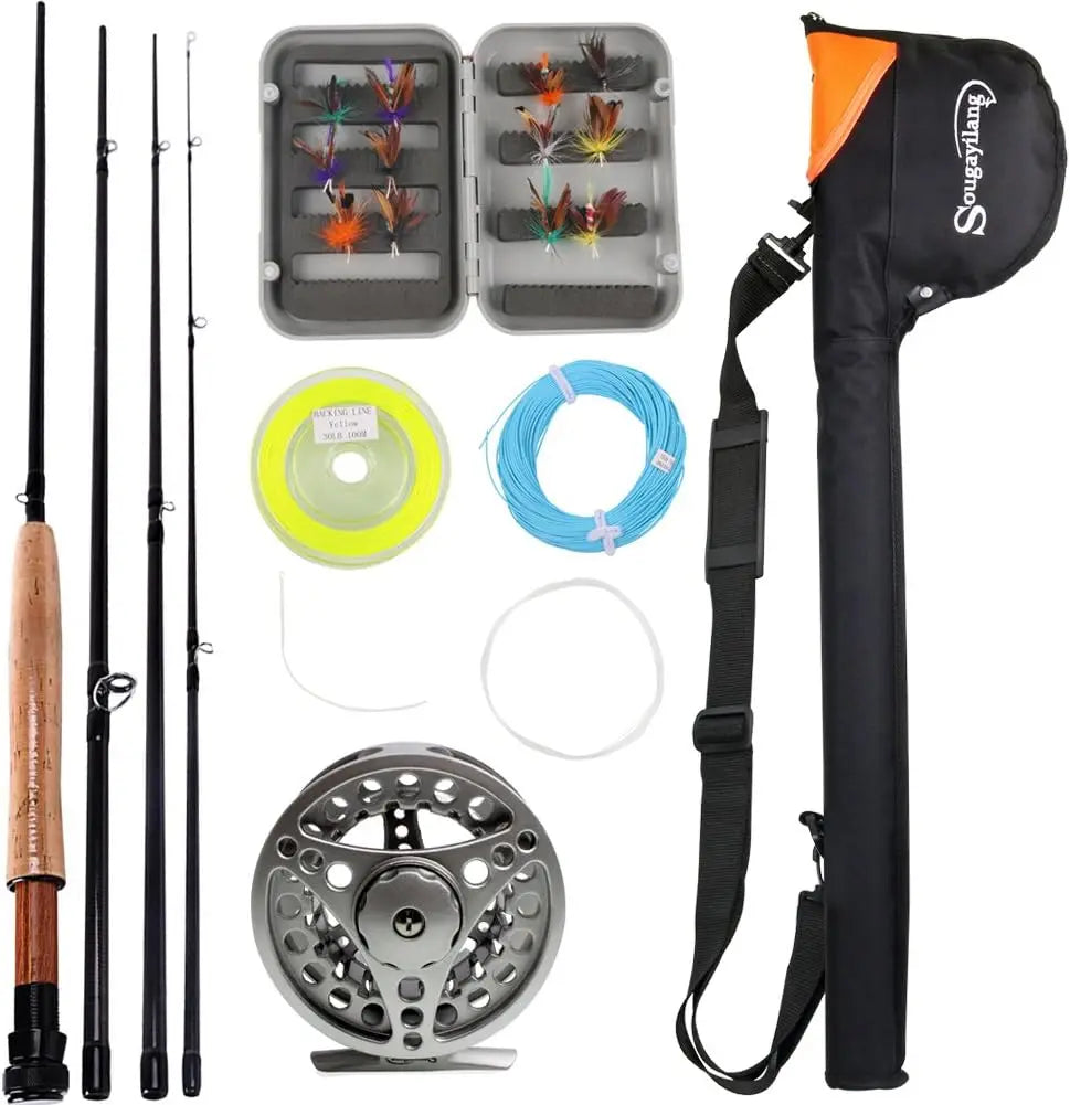 Complete Fly Fishing Rod and Reel Combo Kit for Saltwater Freshwater Angling