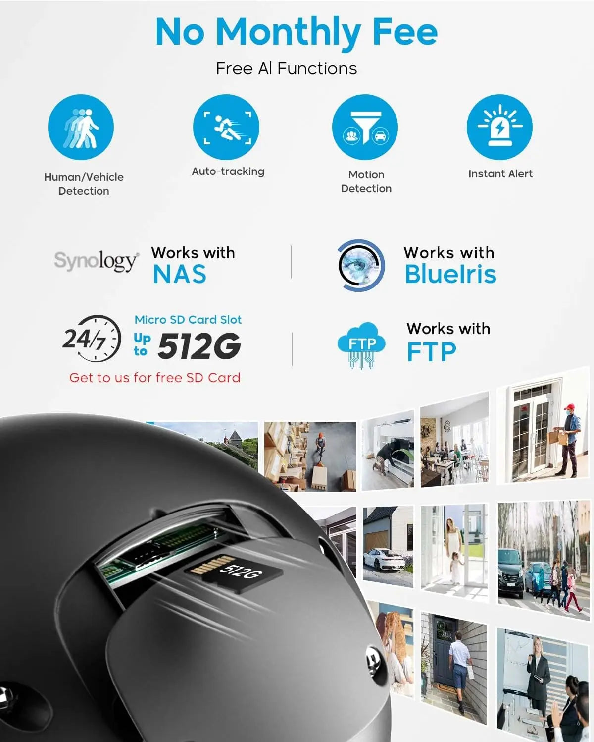 Hikvision Compatible 8MP PTZ Camera 4K 40x 25x 18x Zoom Auto-tracking