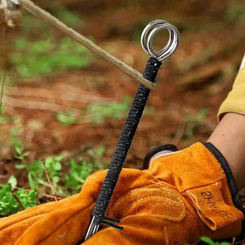 stainless steel Tent Pegs Tent Nails  with Rope Camp Stakes Ground Pegs Rustproof Rod Nail Spike Garden Stakes Hard Ground Pegs