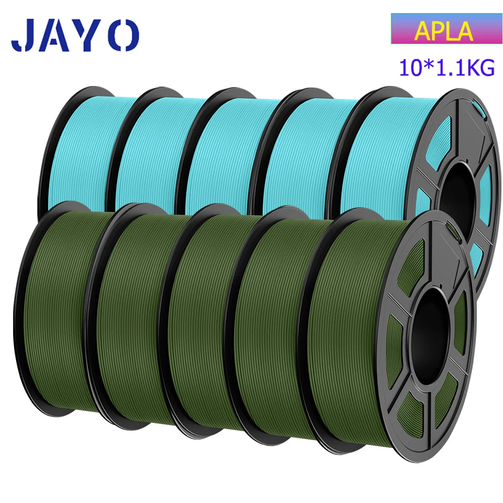 JAYO 10Rolls pla plus/petg /pla/pla+2.0/skdc Multicolor 3d Filament Printe 1.75mm FDM 100%No bubbel for 3D Printer Materials