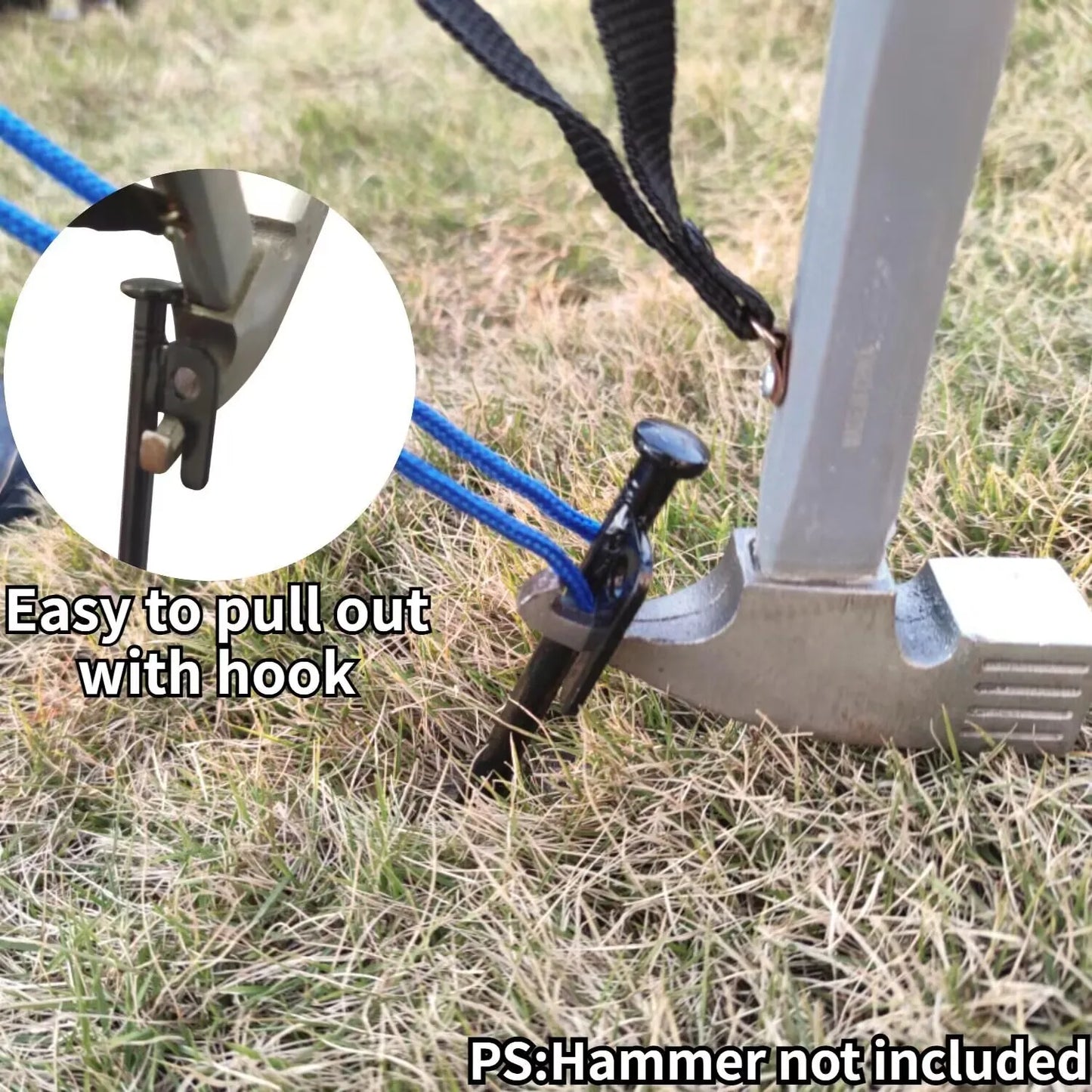 USA Warehouse 6/10Pack Tent Stakes Heavy Duty 16 Inch Steel Metal Tent Pegs Camping Stake Ground Stake Canopy  Spikes Tent Nail