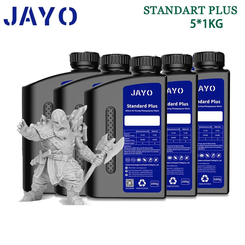 JAYO 3D resin 5KG ABS-Like/Water washable/14k Standard for 395-405nm UV liquid Curing resin for LCD/DLP 3D printer Material