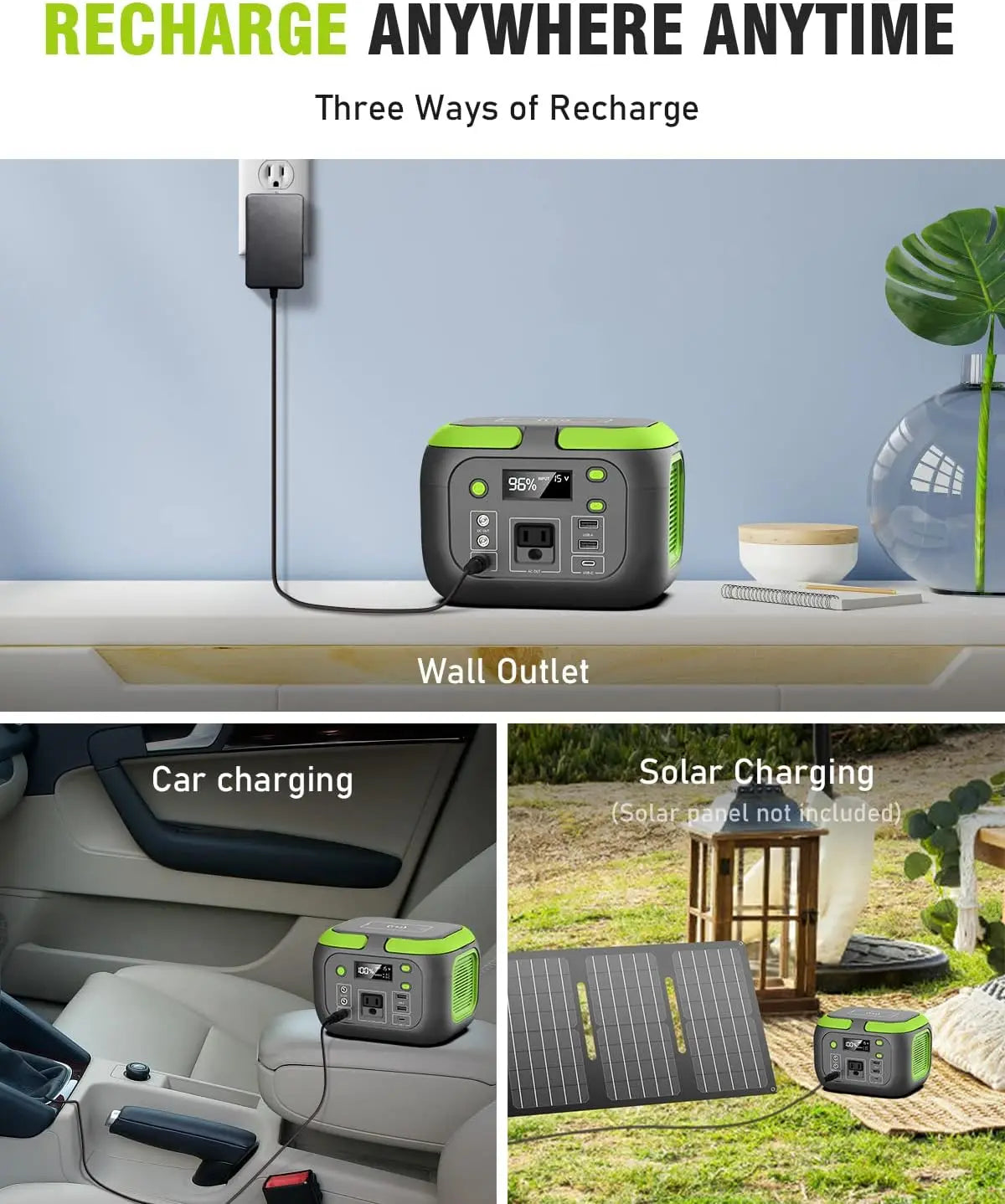 200W Portable Power Station with 42000mAh, 110V AC Outlet, USB C, QC3.0 for Camping and Emergency