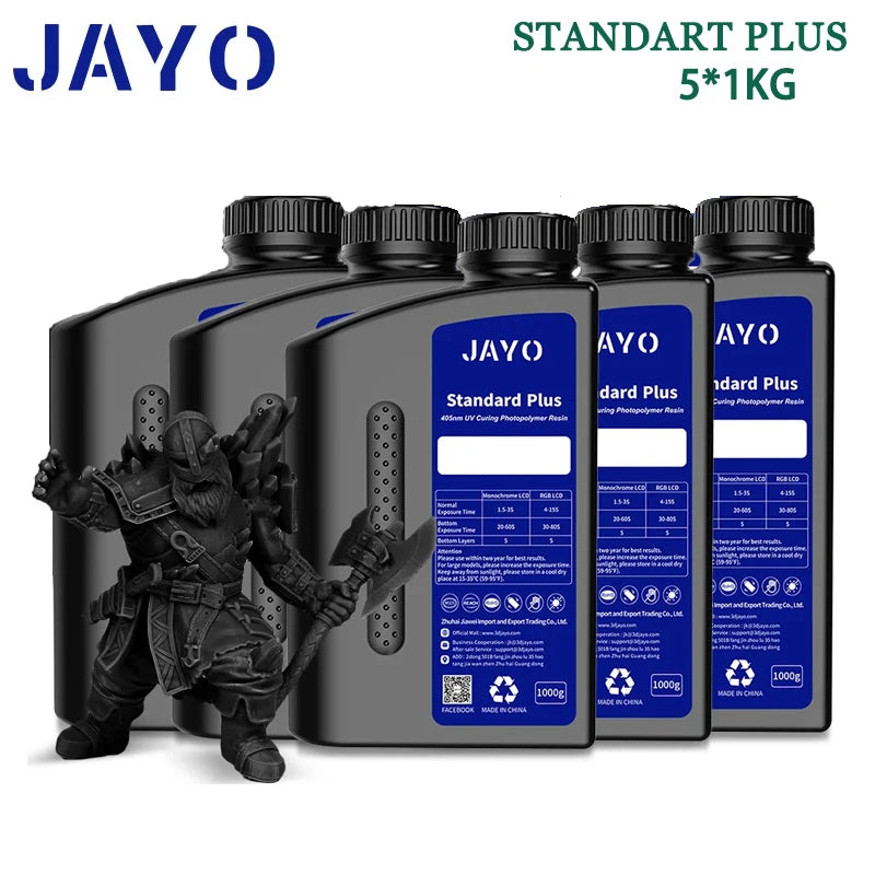 JAYO 3D resin 5KG ABS-Like/Water washable/14k Standard for 395-405nm UV liquid Curing resin for LCD/DLP 3D printer Material