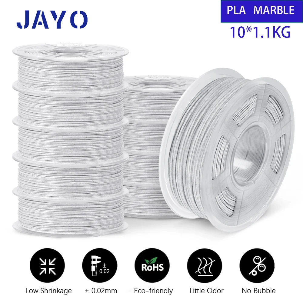 JAYO 10Rolls pla plus/petg /pla/pla+2.0/skdc Multicolor 3d Filament Printe 1.75mm FDM 100%No bubbel for 3D Printer Materials
