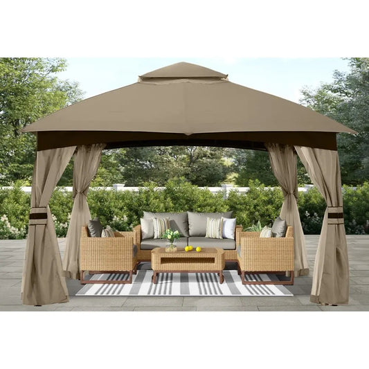 8x8 Outdoor Gazebo Patio Gazebo with Mosquito Netting, Outdoor Canopies for Shade and Rain for Lawn, Garden, Backyard amp Deck