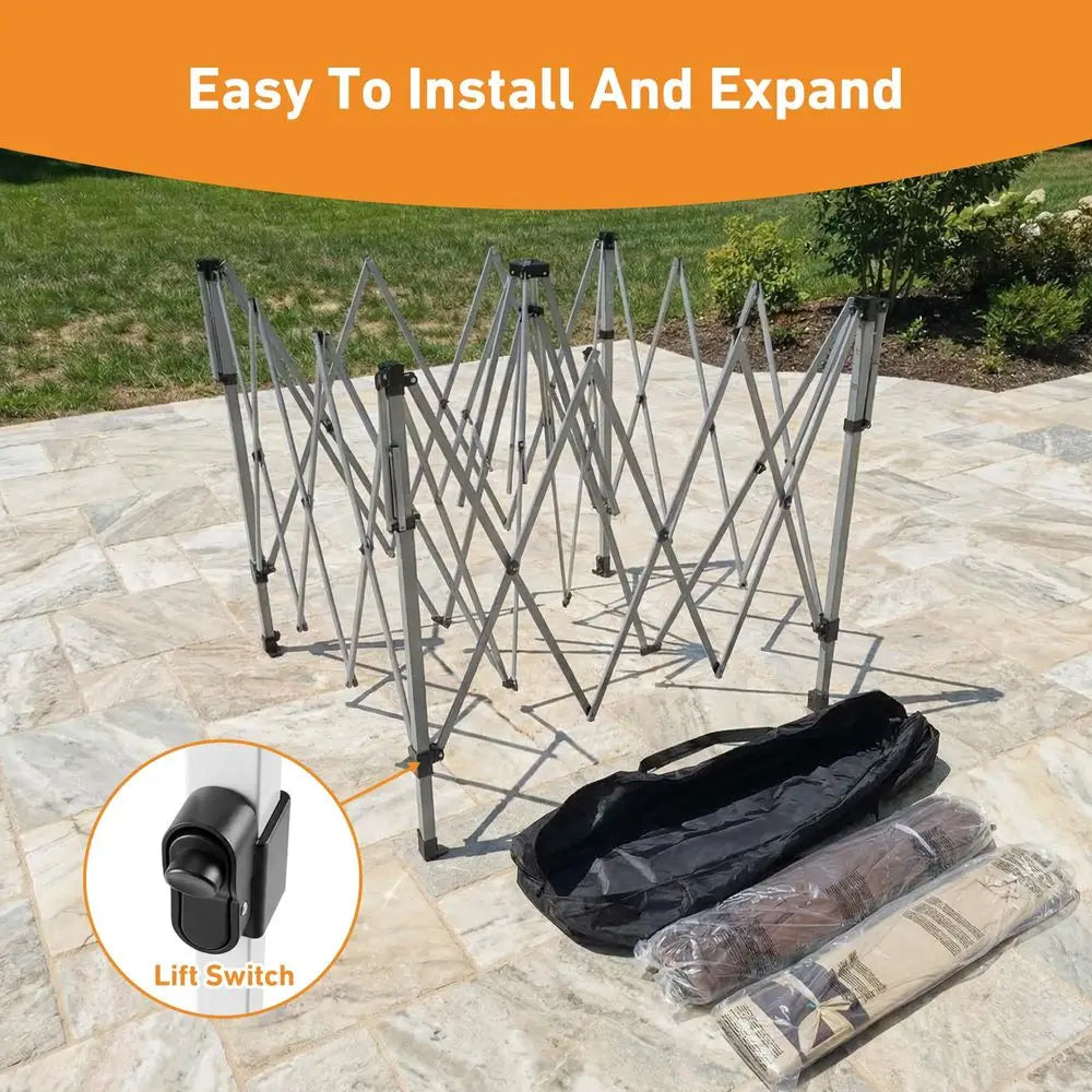 Pop Up Gazebo 11x11 Canopy Tent, Outdoor Gazebo with Double Ventilated Roof, Waterproof UV Protection Pop Up Canopy with Mosqui