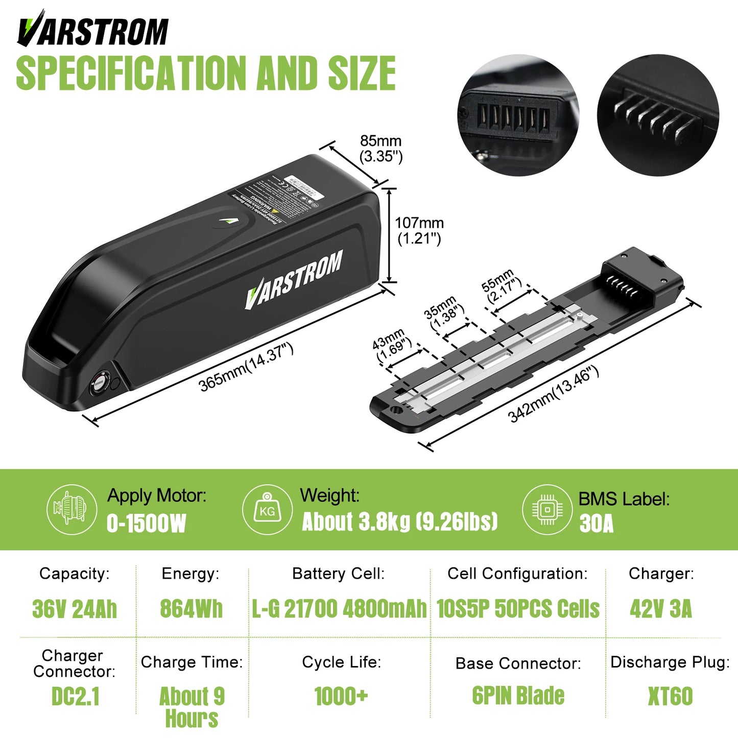 Original Ebike Battery 52V 48V 36V Hailong 18650 21700 Cell Lithium Battery Pack For BAFANG Tongsheng Motor Electric Bike Kit