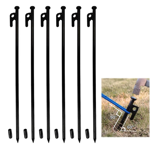USA Warehouse 6/10Pack Tent Stakes Heavy Duty 16 Inch Steel Metal Tent Pegs Camping Stake Ground Stake Canopy  Spikes Tent Nail