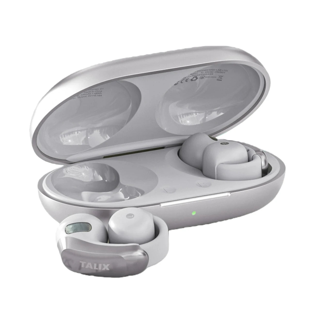 TALIX AuraHalo G1 Clip-On Earbuds 5.3 Bluetooth Wireless Open-Ear Earbuds Noise Cancelling Ultra-Light 4 Mics Immersive Sound