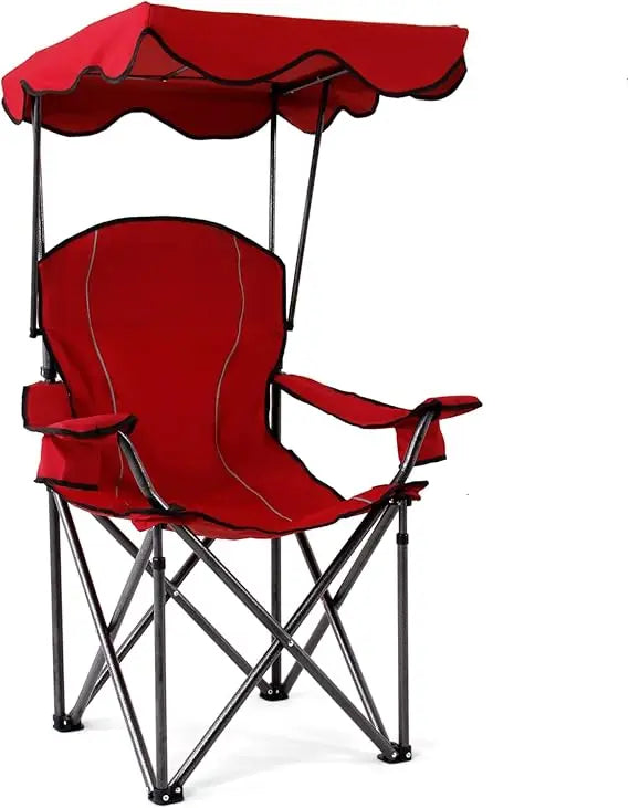 LET'S CAMP Camp Chair with Shade Canopy Folding Camping Recliner Chair with Carry Bag for Outdoor Camping Hiking Beach