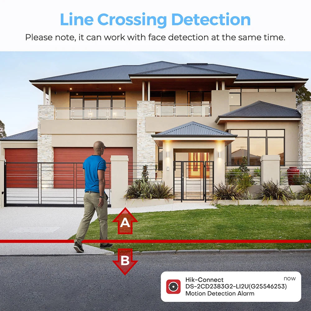 Hikvision Color IP Camera 4MP Outdoor Bullet IR+Color Mode 2-MIC Real-time High Quality Audio Security