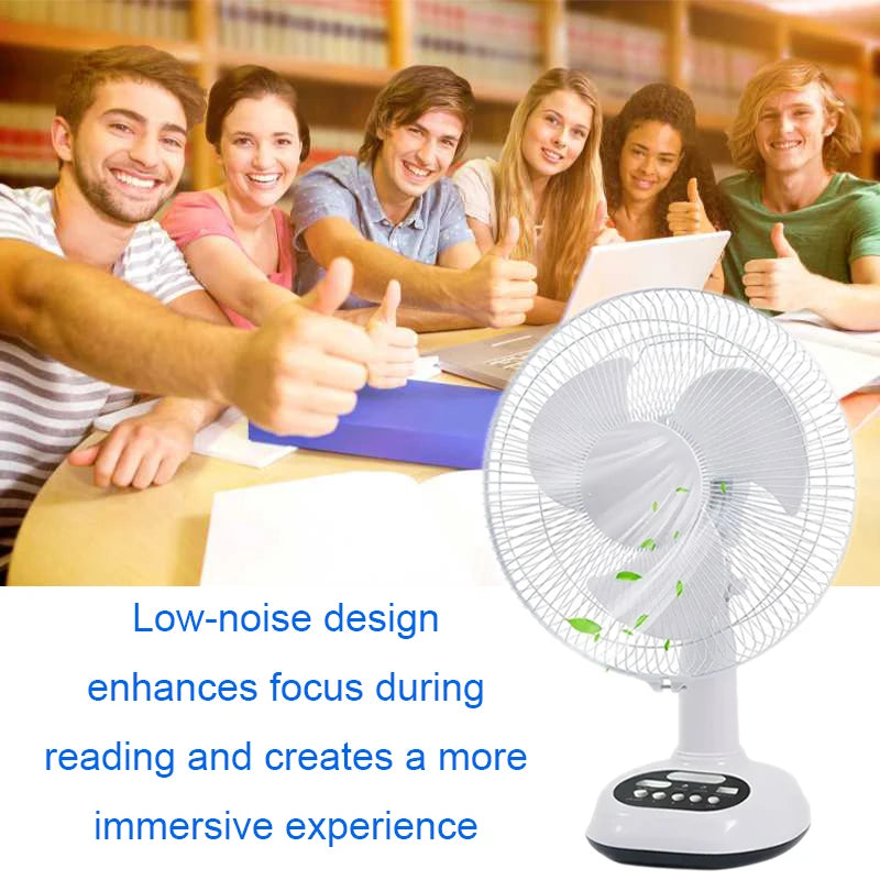 1pcs 12 inch 14400mAh battery capacity portable solar charging fan with 2 bulbs with LED lighting and USB phone charging