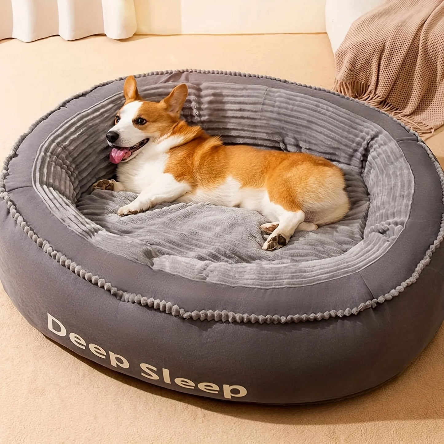 Pet Bed Comfortable Donut Round Dog Kennel Soft Washable Dog Cat Cushion Bed Warm Puppy Kitten House