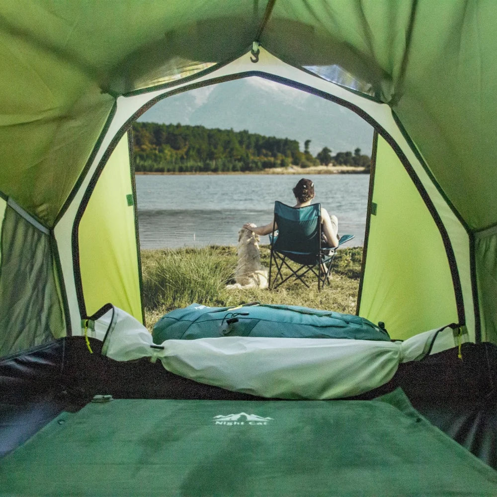 Night Cat Ultralight Tunnel Tent: Waterproof Backpacking Tent for Camping with Double Layers Aluminum Poles and Footprint