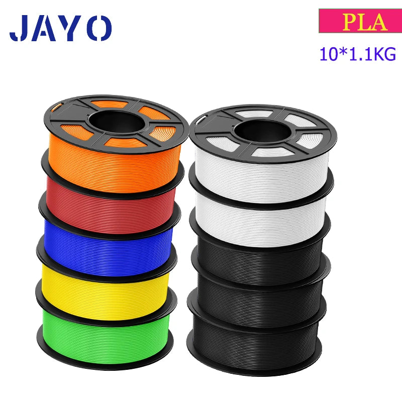 JAYO 10Rolls pla plus/petg /pla/pla+2.0/skdc Multicolor 3d Filament Printe 1.75mm FDM 100%No bubbel for 3D Printer Materials