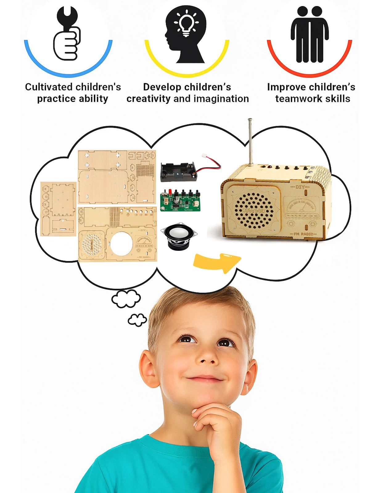 STEM Toys for Kids Age 8-14, Science Kits Educational DIY Radio Building Set - Wooden 3D Puzzle Electronics for 8-12 Year Olds