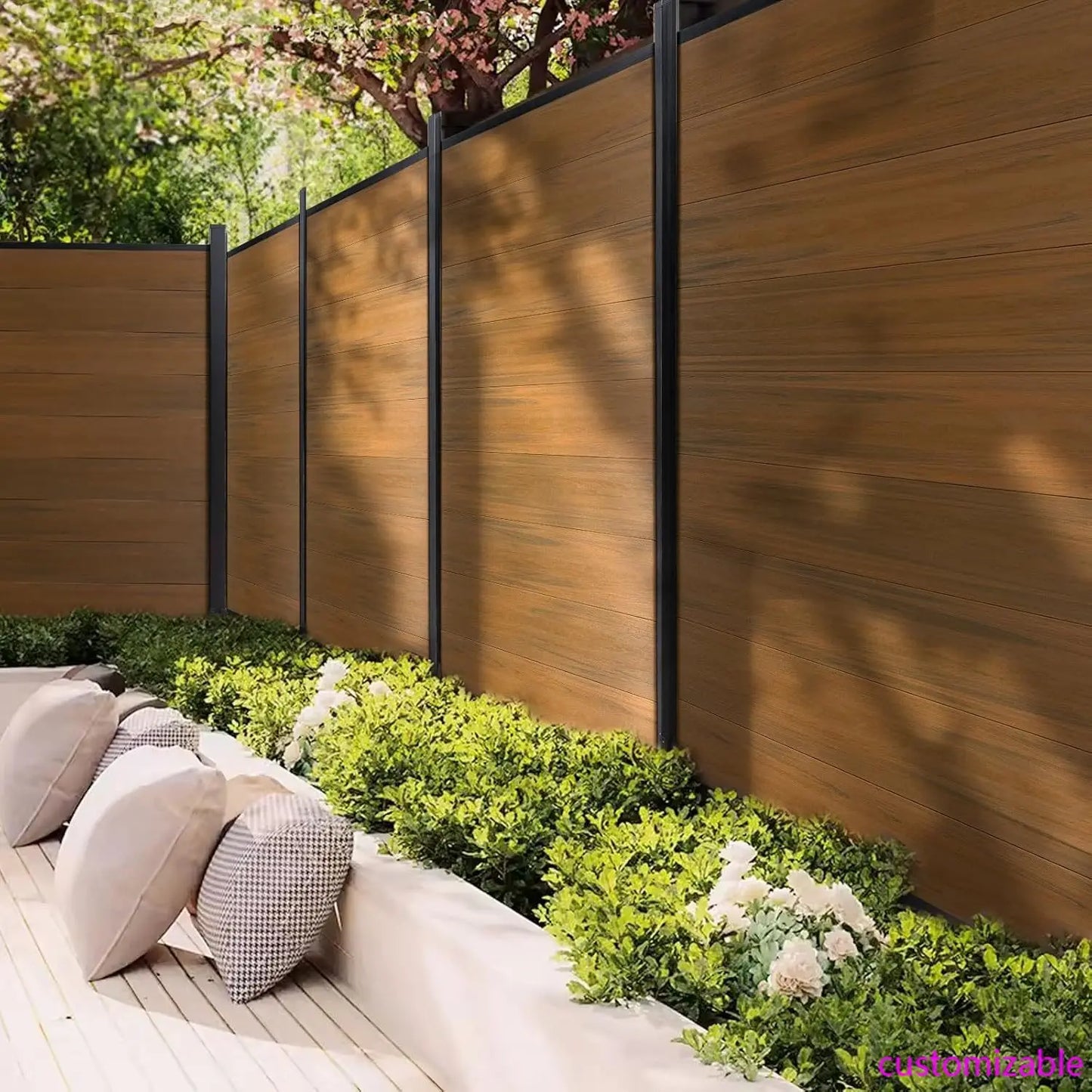 Privacy Fence Panels for Outside,6ft(W) x 6ft(H) Outdoor Privacy Panels,Wind Resistant Wood Plastic Composite Fencing Panels