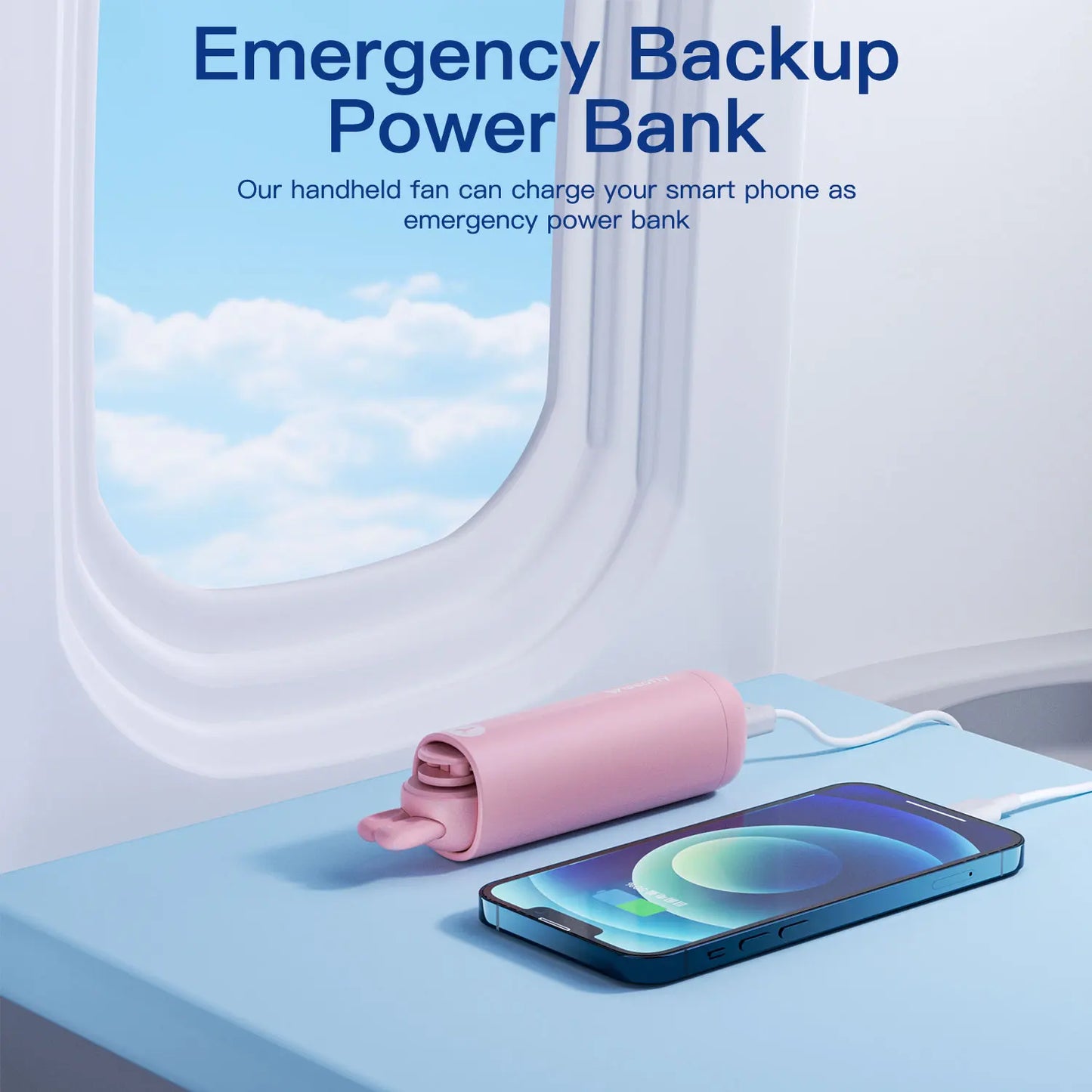 Weofly Mini Foldable Hand Fan, Ultra-Portable & Powerful cooler,2000mAh Rechargeable Cooling,Lightweight for Travel Outdoor Fan