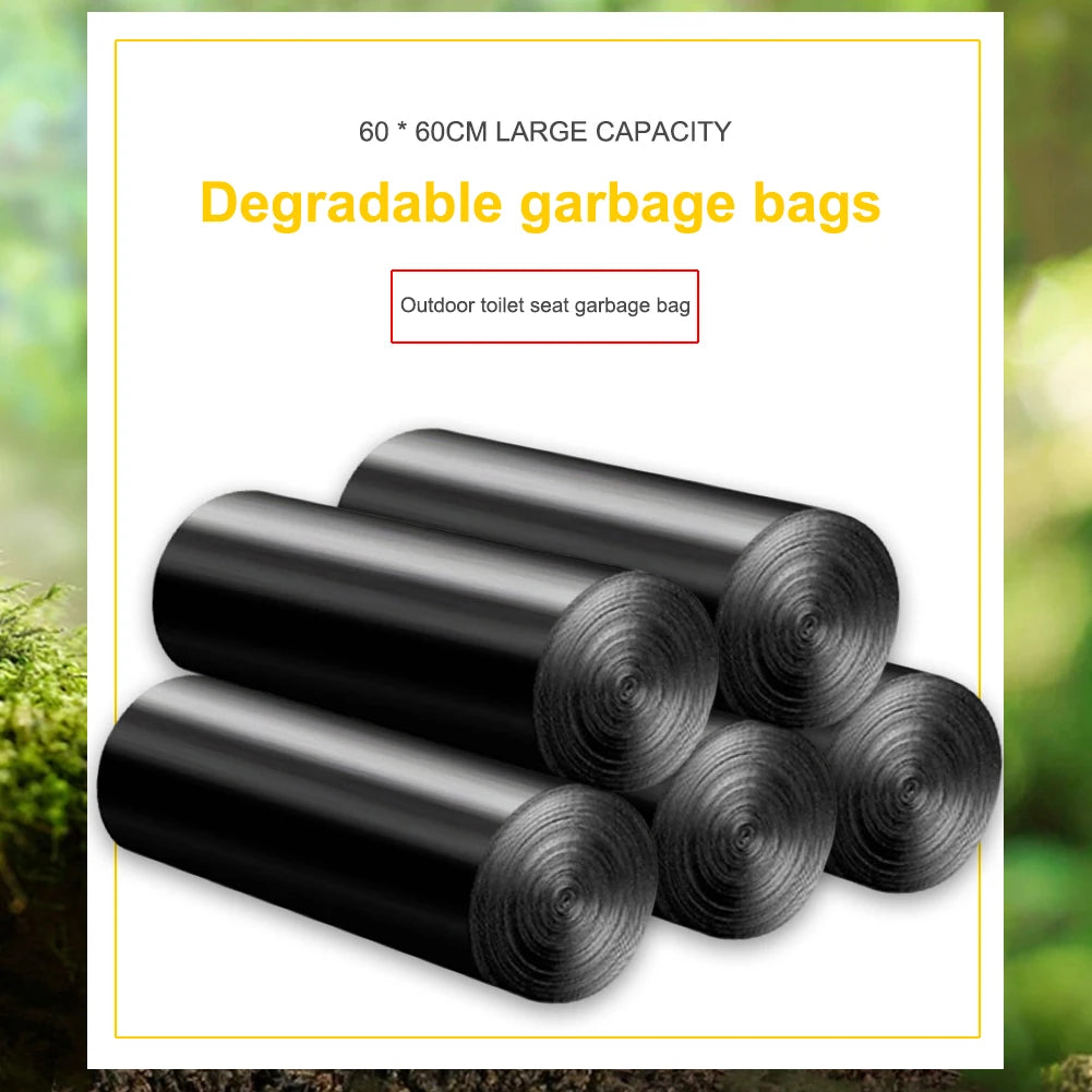 1 Roll 12pcs Camping Toilet Garbage Bag Disposable Biodegradable Garbage Bags Environmentally Friendly Camping Travel Supplies