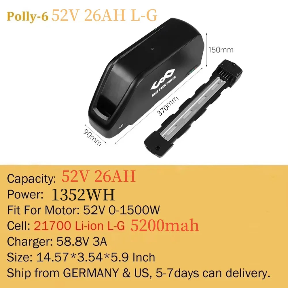 21700 Ebike Battery Hailong Polly 36V 48V 20Ah 30Ah 25Ah 18650 Cell Electric Bike Batteria 14.4ah for500W 750W 1000W 1500W Motor