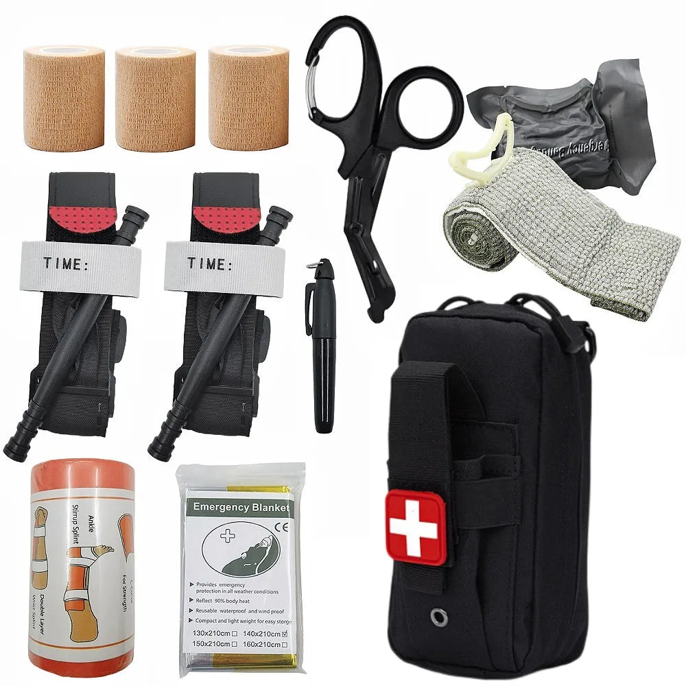 Hunting Survival First Aid Kit Molle Outdoor Gear Emergency Kits Trauma Bag Camping Hunting Disaster Adventures Survival Kit